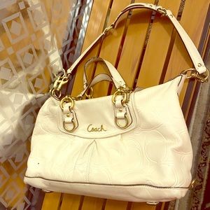 Coach Ivory Embossed Leather F19449